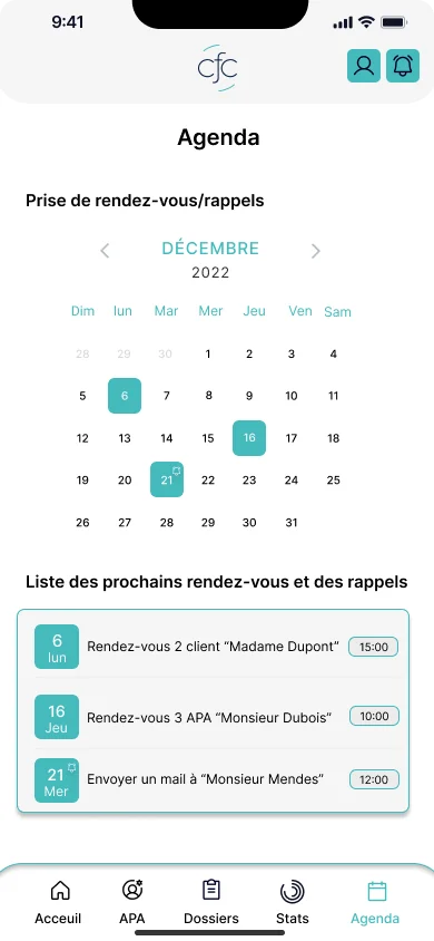 Écran du projet