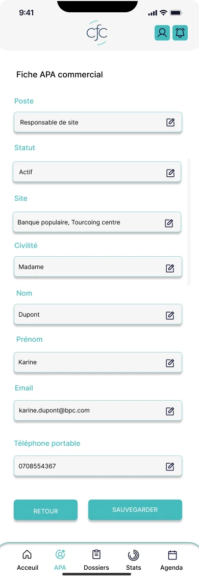 Écran du projet